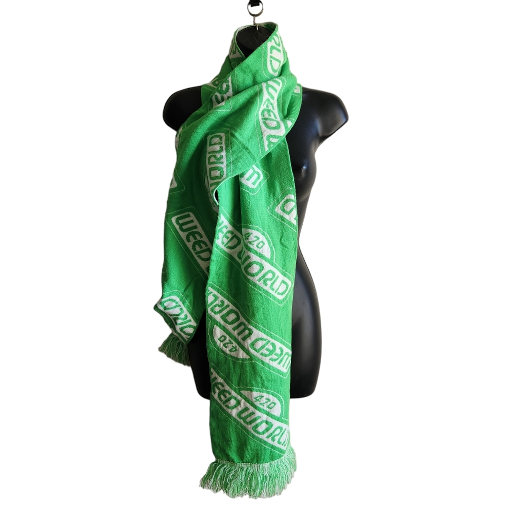 WEEDWORLD 420 Marijuana Cannabis Neck Scarf  Unisex Reversible  9"×72"
